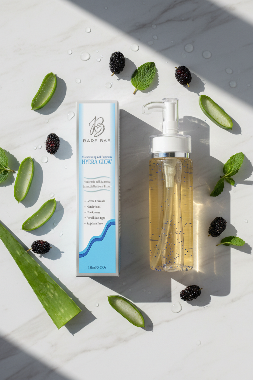 Hydra Glow Bottle + Box Flat Lay